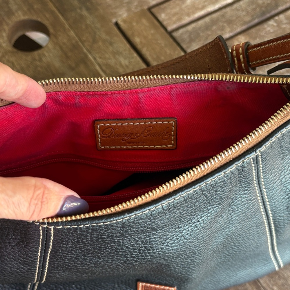 Dooney & Bourke Black and Brown Shoulder Bag - Picture 4 of 5